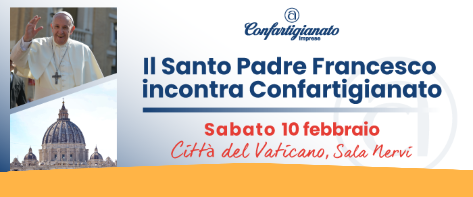 Confartigianato: il 10 febbraio l’incontro con Papa Francesco in Vaticano